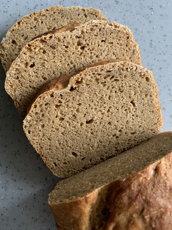 Swirly SD rye and Kamut loaf, mini espresso cinnamon buns, kimmicher